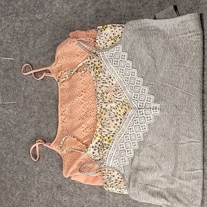 Set of 3 Loft camisoles pink, grey, multi size Medium